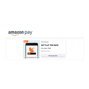 Flat 50 cashback on DTH Recharge in Amazon (Collect Coupon)